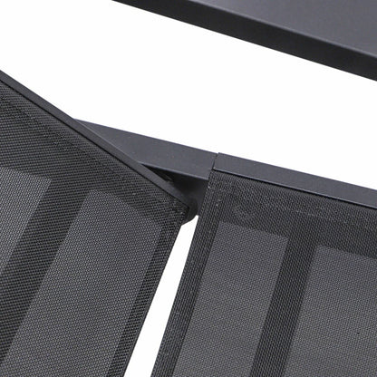 Marlin Modern Black Aluminum Outdoor Chaise Lounge Chair Set of 2 With Arms and Square Fire Pit Side Table for Patio - Elax Furniture