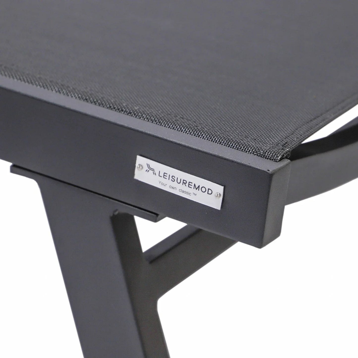 Marlin Modern Black Aluminum Outdoor Chaise Lounge Chair Set of 2 With Arms and Square Fire Pit Side Table for Patio - Elax Furniture