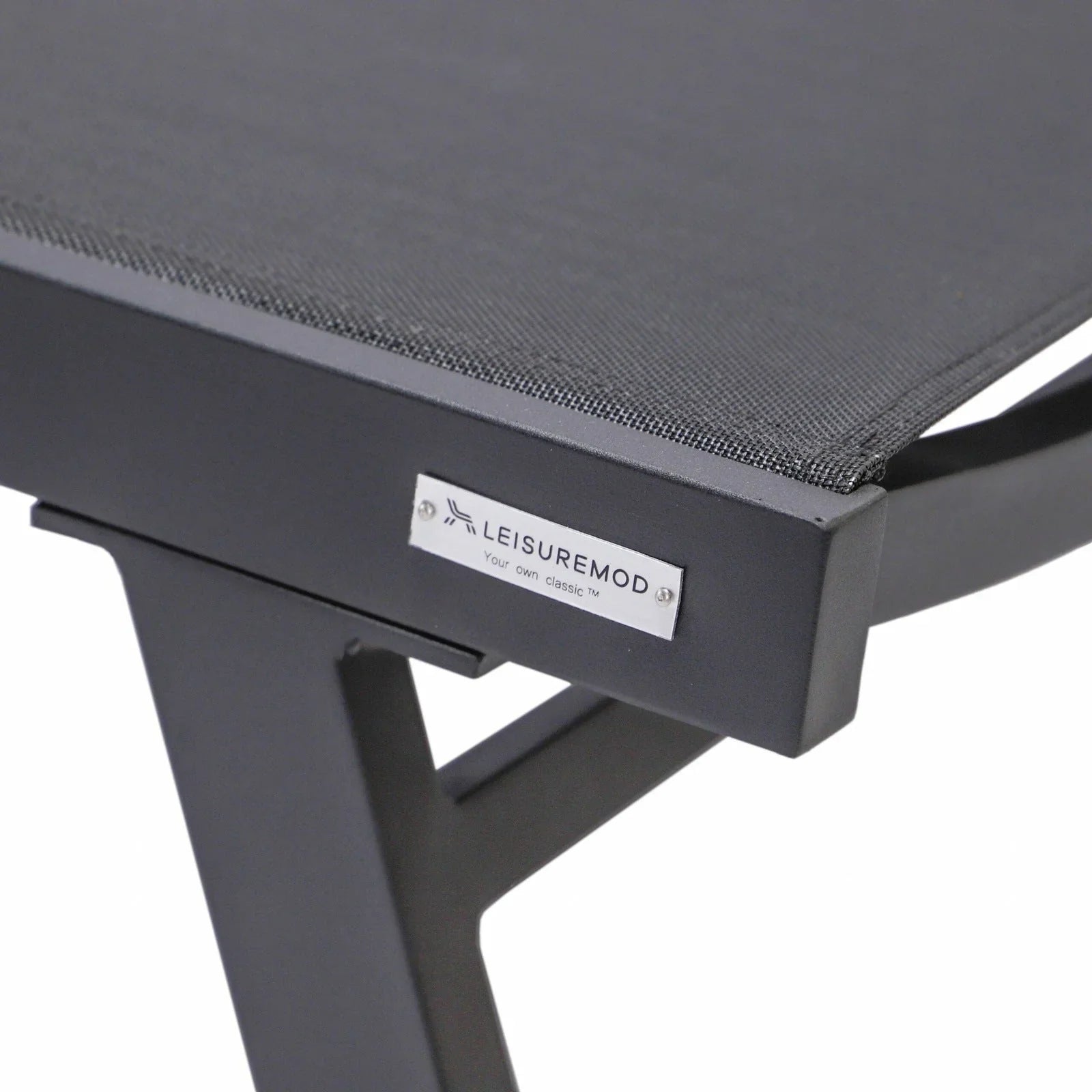 Marlin Patio Chaise Lounge Chair with Armrests in Black Aluminum Frame, Set of 2 - Elax Furniture