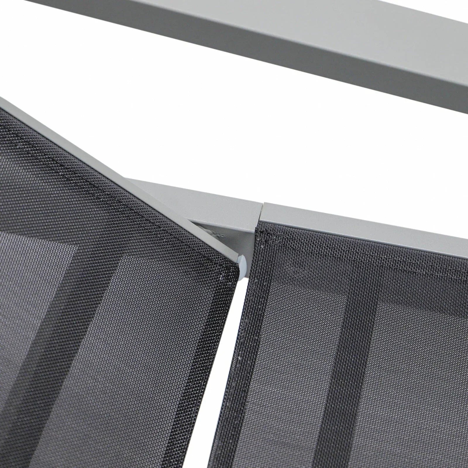 Marlin Patio Chaise Lounge Chair with Armrests in Grey Aluminum Frame, Set of 2 - Elax Furniture