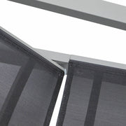 Marlin Modern Grey Aluminum Outdoor Chaise Lounge Chair Set of 2 With Arms and Square Fire Pit Side Table for Patio - Elax Furniture