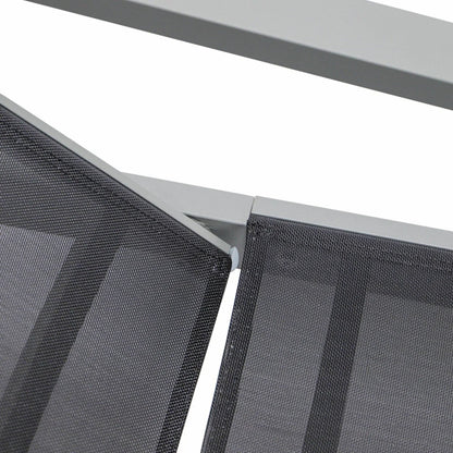 Marlin Modern Grey Aluminum Outdoor Chaise Lounge Chair Set of 2 With Arms and Square Fire Pit Side Table for Patio - Elax Furniture