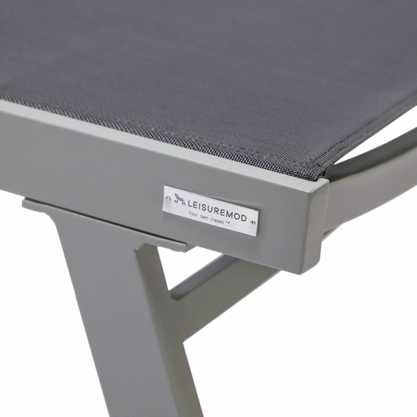 Marlin Modern Grey Aluminum Outdoor Chaise Lounge Chair Set of 2 With Arms and Square Fire Pit Side Table for Patio - Elax Furniture