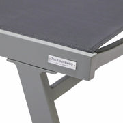 Marlin Modern Grey Aluminum Outdoor Chaise Lounge Chair Set of 2 With Arms and Square Fire Pit Side Table for Patio - Elax Furniture