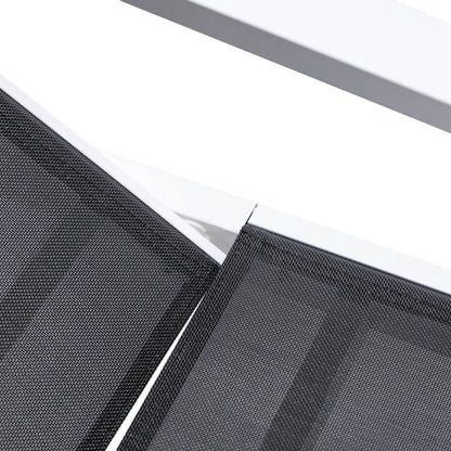 Marlin Patio Chaise Lounge Chair with Armrests in White Aluminum Frame, Set of 2 - Elax Furniture