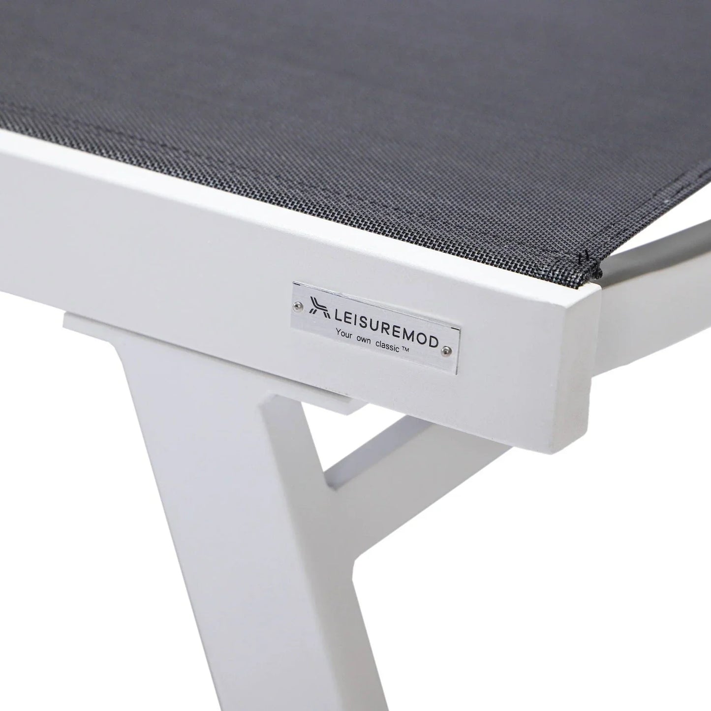 Marlin Modern White Aluminum Outdoor Chaise Lounge Chair Set of 2 With Arms And Square Fire Pit Side Table for Patio - Elax Furniture