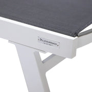 Marlin Patio Chaise Lounge Chair with Armrests in White Aluminum Frame, Set of 2 - Elax Furniture
