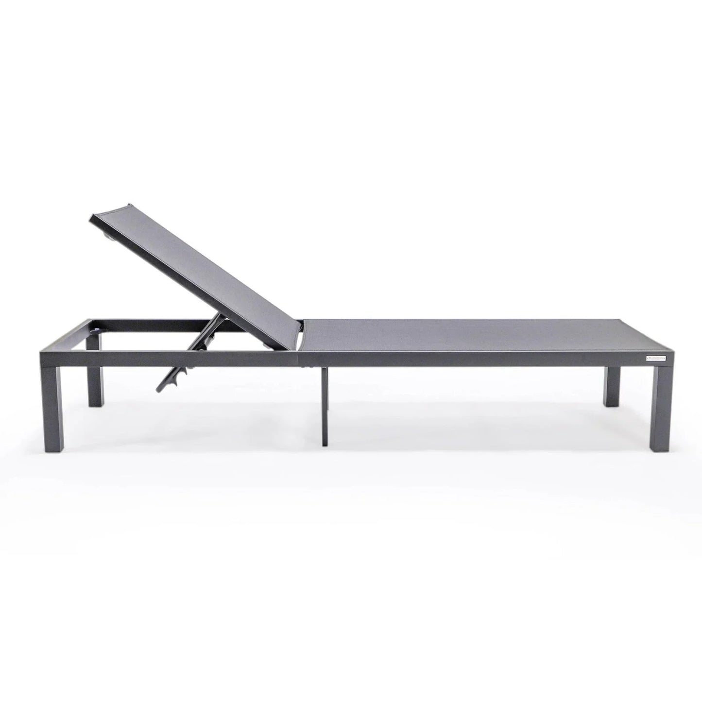 Marlin Patio Chaise Lounge Chair with Black Aluminum Frame, Set of 2 - Elax Furniture