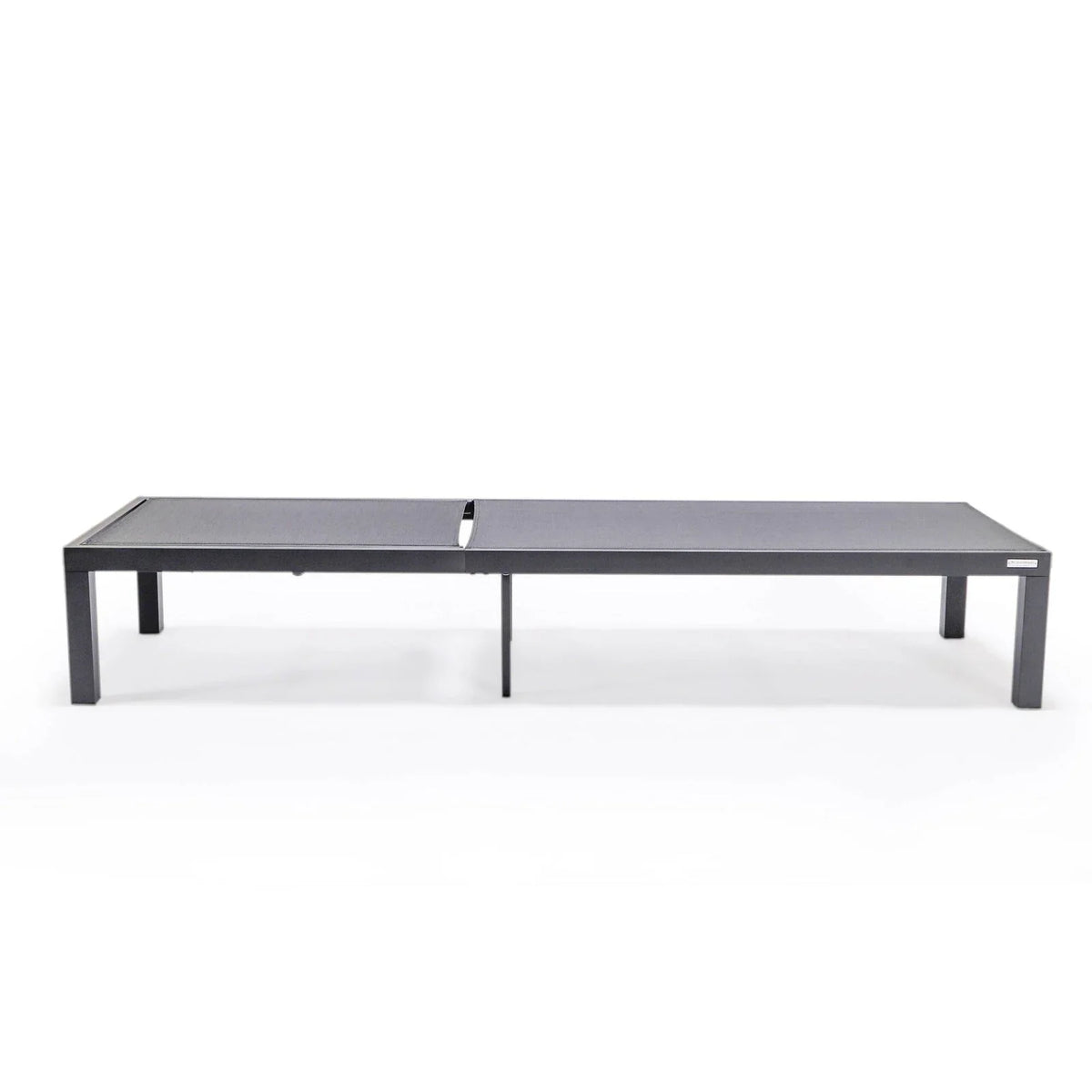 Marlin Modern Black Aluminum Outdoor Chaise Lounge Chair With Square Fire Pit Side Table Set of 2 - Elax Furniture