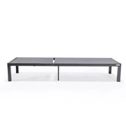 Marlin Modern Black Aluminum Outdoor Chaise Lounge Chair With Square Fire Pit Side Table Set of 2 - Elax Furniture