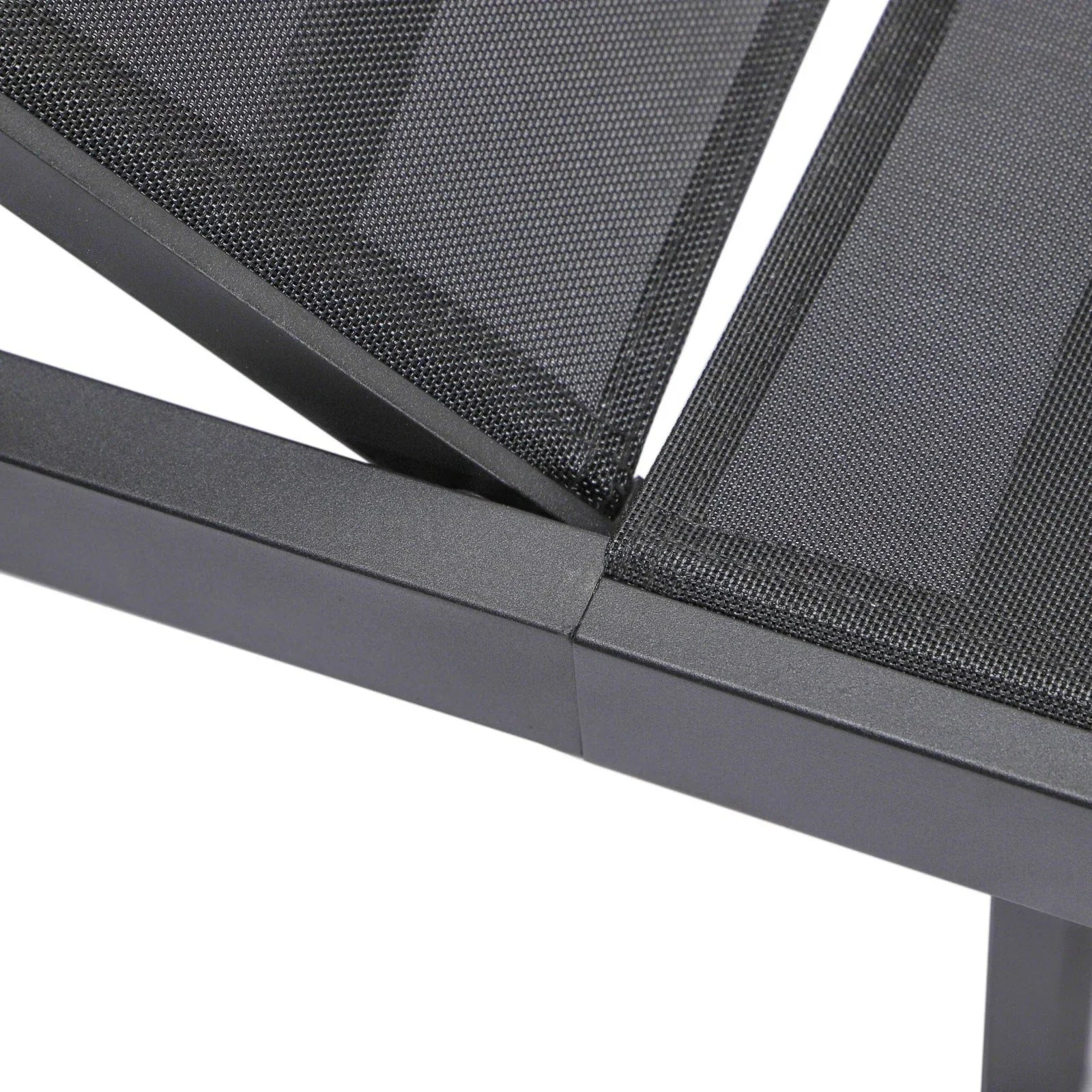 Marlin Patio Chaise Lounge Chair with Black Aluminum Frame, Set of 2 - Elax Furniture