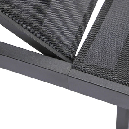 Marlin Patio Chaise Lounge Chair with Black Aluminum Frame, Set of 2 - Elax Furniture