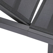 Marlin Modern Black Aluminum Outdoor Chaise Lounge Chair With Square Fire Pit Side Table Set of 2 - Elax Furniture