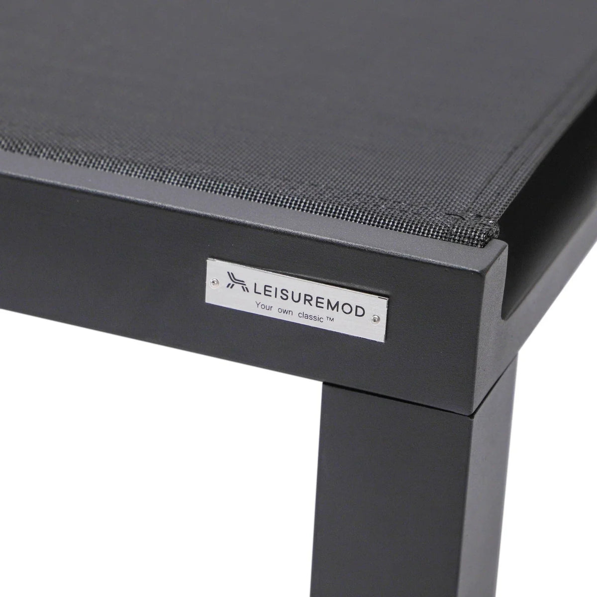Marlin Modern Black Aluminum Outdoor Chaise Lounge Chair With Square Fire Pit Side Table Set of 2 - Elax Furniture