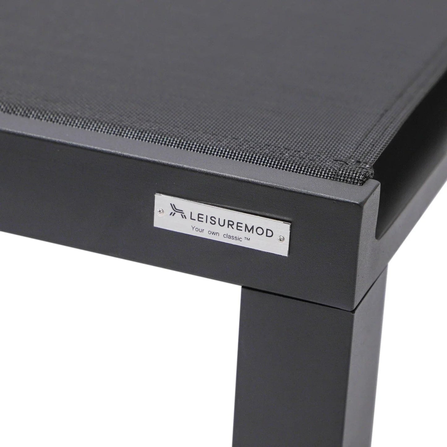 Marlin Modern Black Aluminum Outdoor Chaise Lounge Chair With Square Fire Pit Side Table Set of 2 - Elax Furniture