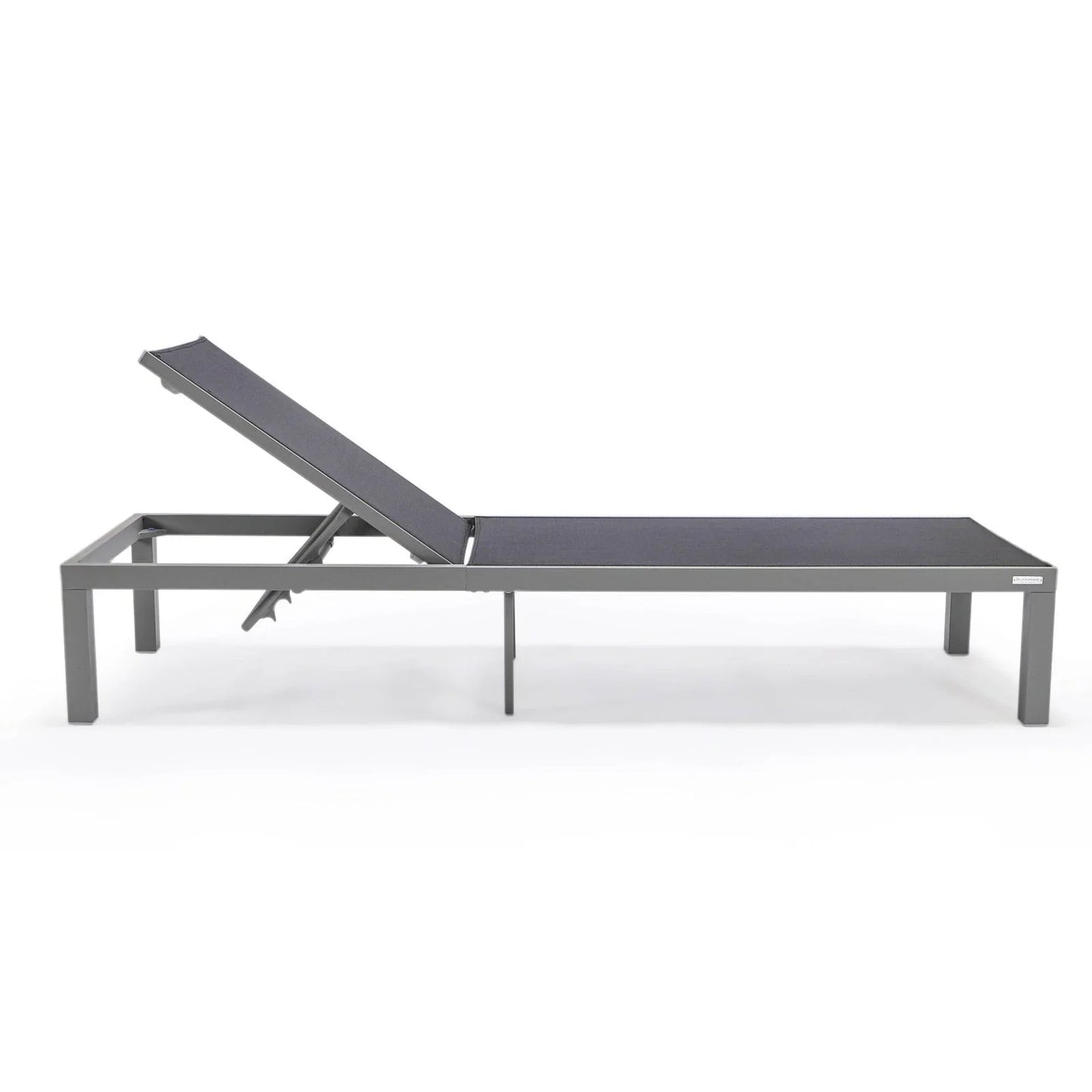 Marlin Patio Chaise Lounge Chair with Grey Aluminum Frame, Set of 2 - Elax Furniture