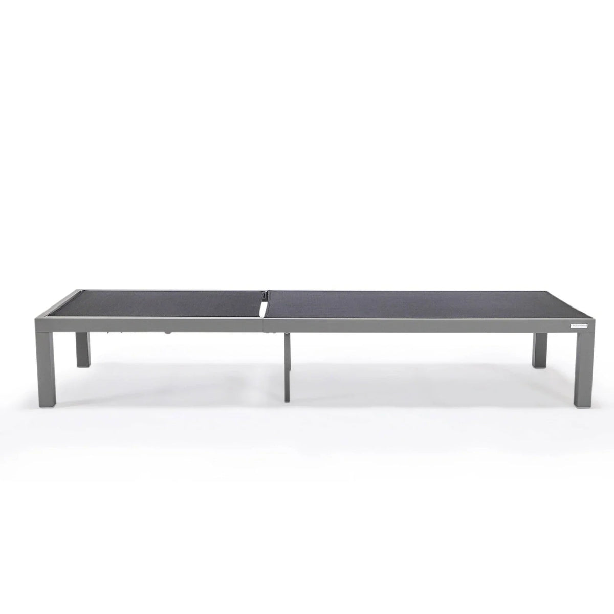 Marlin Modern Gray Aluminum Outdoor Chaise Lounge Chair With Square Fire Pit Side Table Set of 2 - Elax Furniture