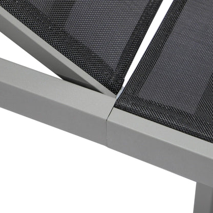 Marlin Patio Chaise Lounge Chair with Grey Aluminum Frame, Set of 2 - Elax Furniture