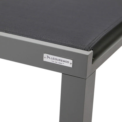 Marlin Modern Gray Aluminum Outdoor Chaise Lounge Chair With Square Fire Pit Side Table Set of 2 - Elax Furniture