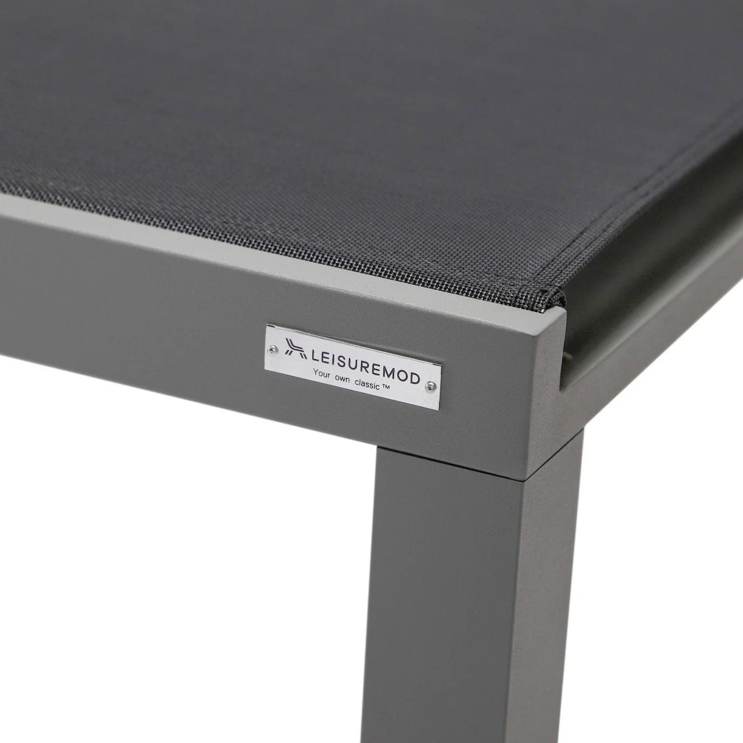 Marlin Patio Chaise Lounge Chair with Grey Aluminum Frame, Set of 2 - Elax Furniture