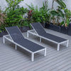 Marlin Patio Chaise Lounge Chair with White Aluminum Frame, Set of 2