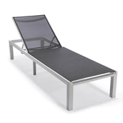 Marlin Patio Chaise Lounge Chair with White Aluminum Frame, Set of 2 - Elax Furniture