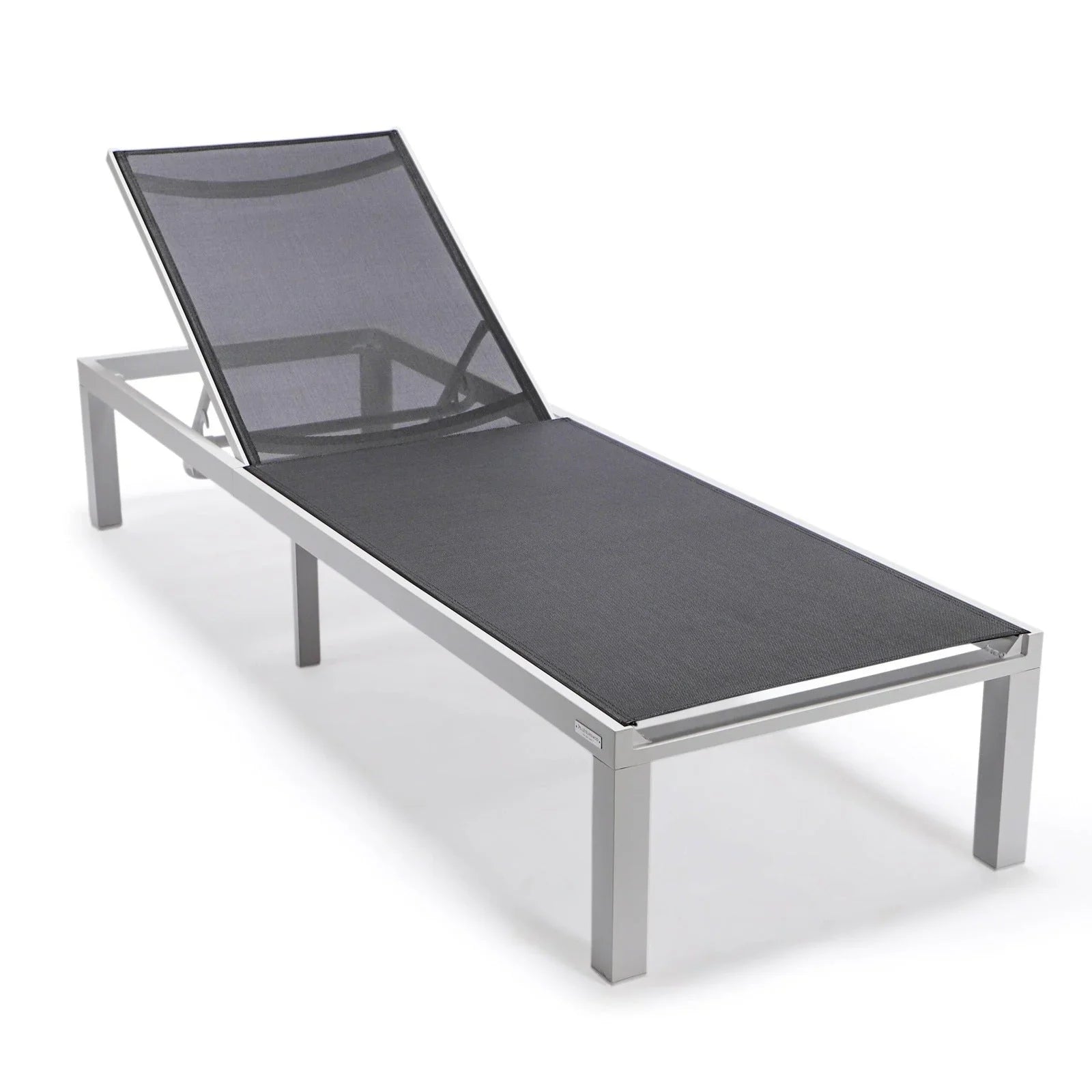 Marlin Patio Chaise Lounge Chair with White Aluminum Frame, Set of 2 - Elax Furniture
