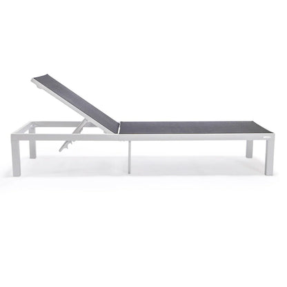Marlin Patio Chaise Lounge Chair with White Aluminum Frame, Set of 2 - Elax Furniture