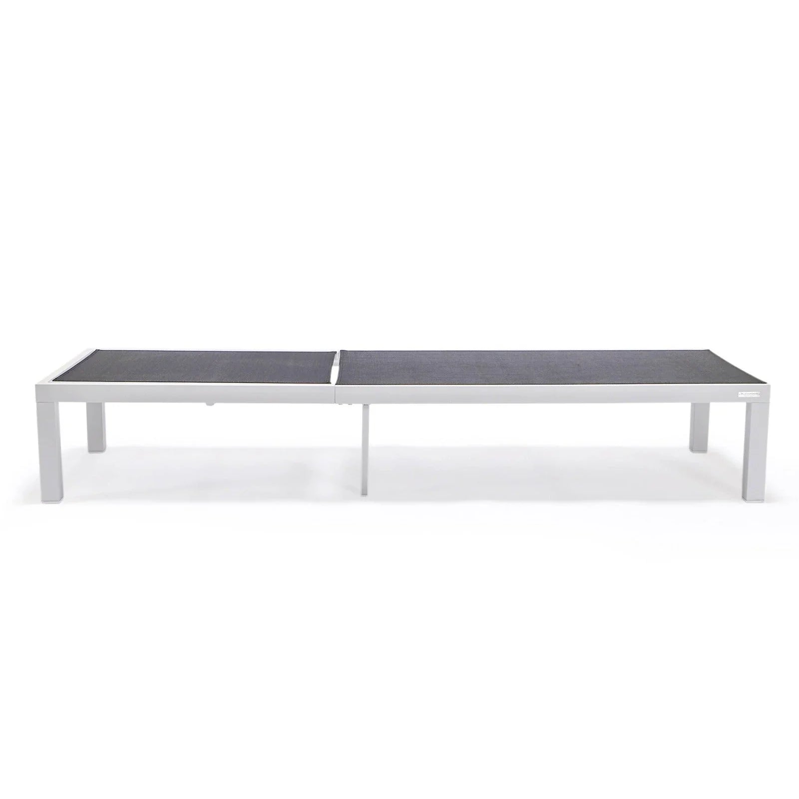 Marlin Modern White Aluminum Outdoor Chaise Lounge Chair With Square Fire Pit Side Table Set of 2 - Elax Furniture