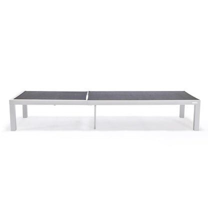 Marlin Patio Chaise Lounge Chair with White Aluminum Frame, Set of 2 - Elax Furniture