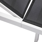 Marlin Modern White Aluminum Outdoor Chaise Lounge Chair With Square Fire Pit Side Table Set of 2 - Elax Furniture