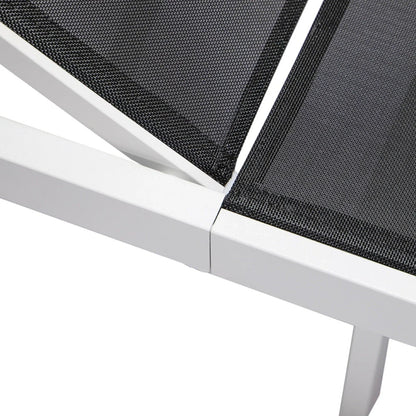 Marlin Patio Chaise Lounge Chair with White Aluminum Frame, Set of 2 - Elax Furniture