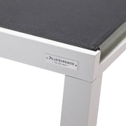Marlin Modern White Aluminum Outdoor Chaise Lounge Chair With Square Fire Pit Side Table Set of 2 - Elax Furniture