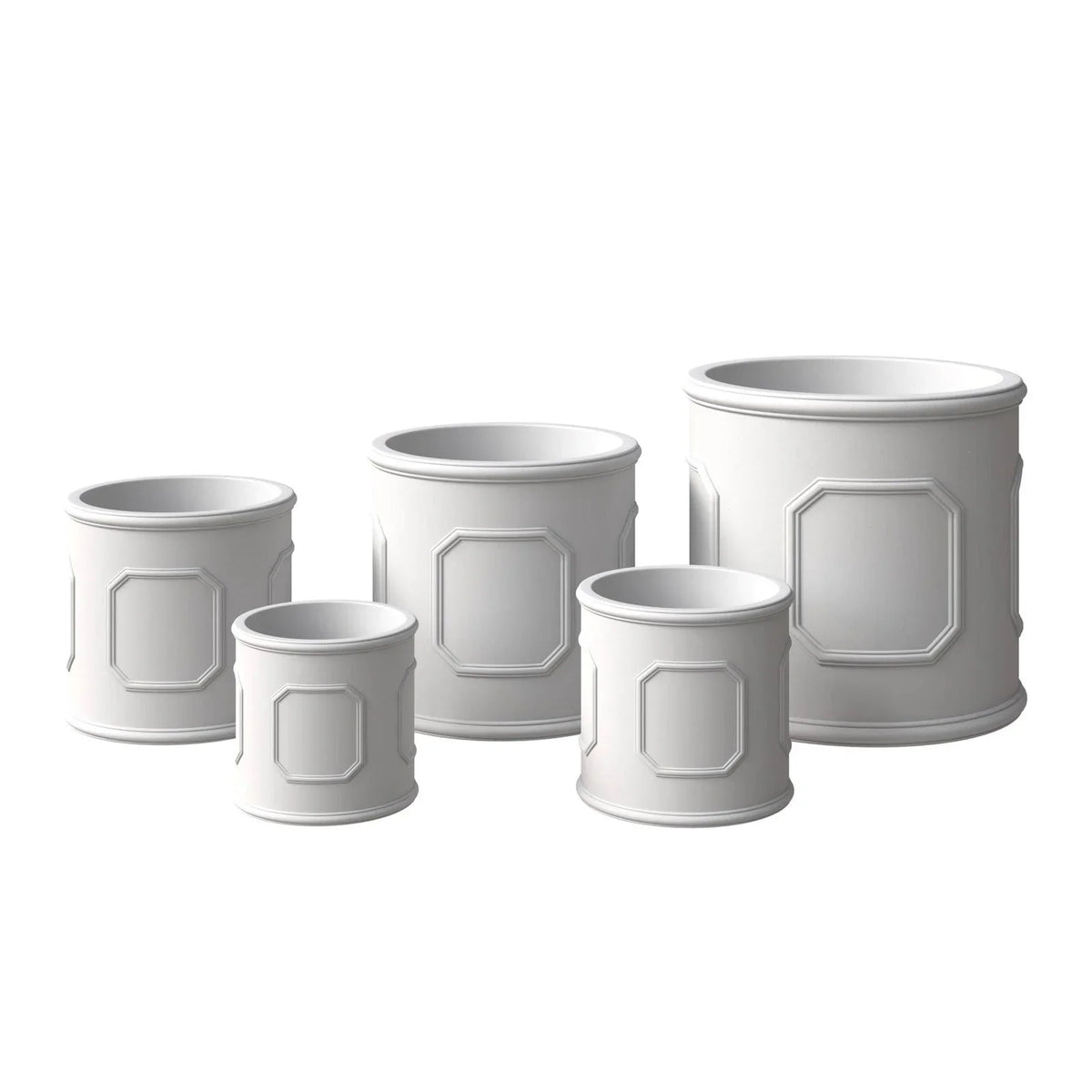 Meadow 5-Piece Fiberstone and MGO Clay Planter Set, Mid-Century Modern Round Planter Pot for Indoor and Outdoor - Elax Furniture