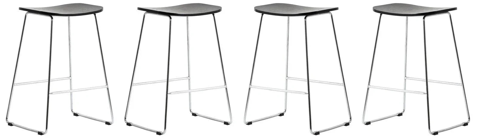 Melrose Modern Wood Counter Stool With Chrome Frame Set of 4 - Elax Furniture