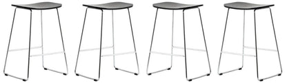 Melrose Modern Wood Counter Stool With Chrome Frame Set of 4 - Elax Furniture