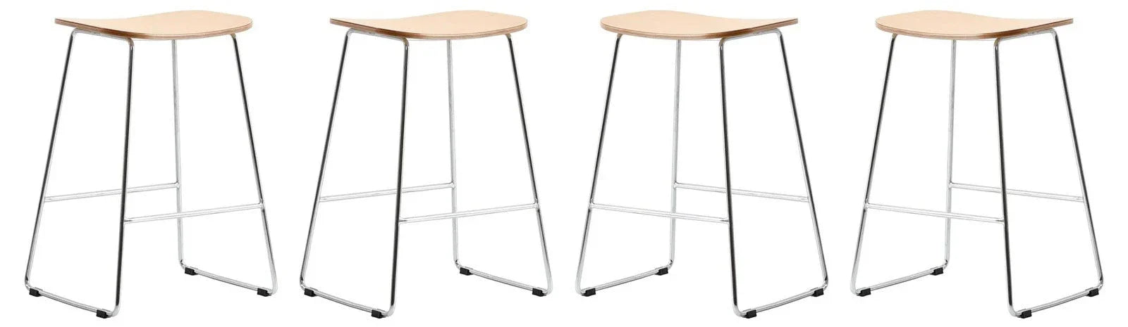 Melrose Modern Wood Counter Stool With Chrome Frame Set of 4 - Elax Furniture