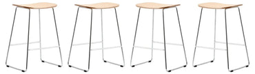 Melrose Modern Wood Counter Stool With Chrome Frame Set of 4 - Elax Furniture