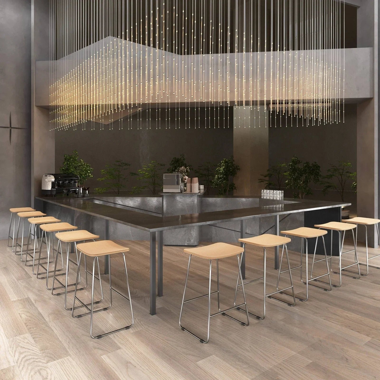 Melrose Modern Wood Counter Stool With Chrome Frame - Elax Furniture