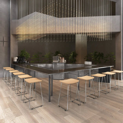 Melrose Modern Wood Counter Stool With Chrome Frame - Elax Furniture