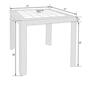 Mace Weave Design Square Dining Table in Polypropylene Plastic - Elax Furniture
