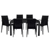 Mace Mid-Century 7-Piece Outdoor Dining Set: 4 Side Chairs & 2 Armchairs