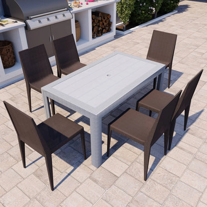 Mace Mid-Century 7-Piece Outdoor Dining Set - Elax Furniture