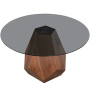 Nebo Modern Dining Table in Walnut Base with Glass/Sintered Stone Table Top - Elax Furniture