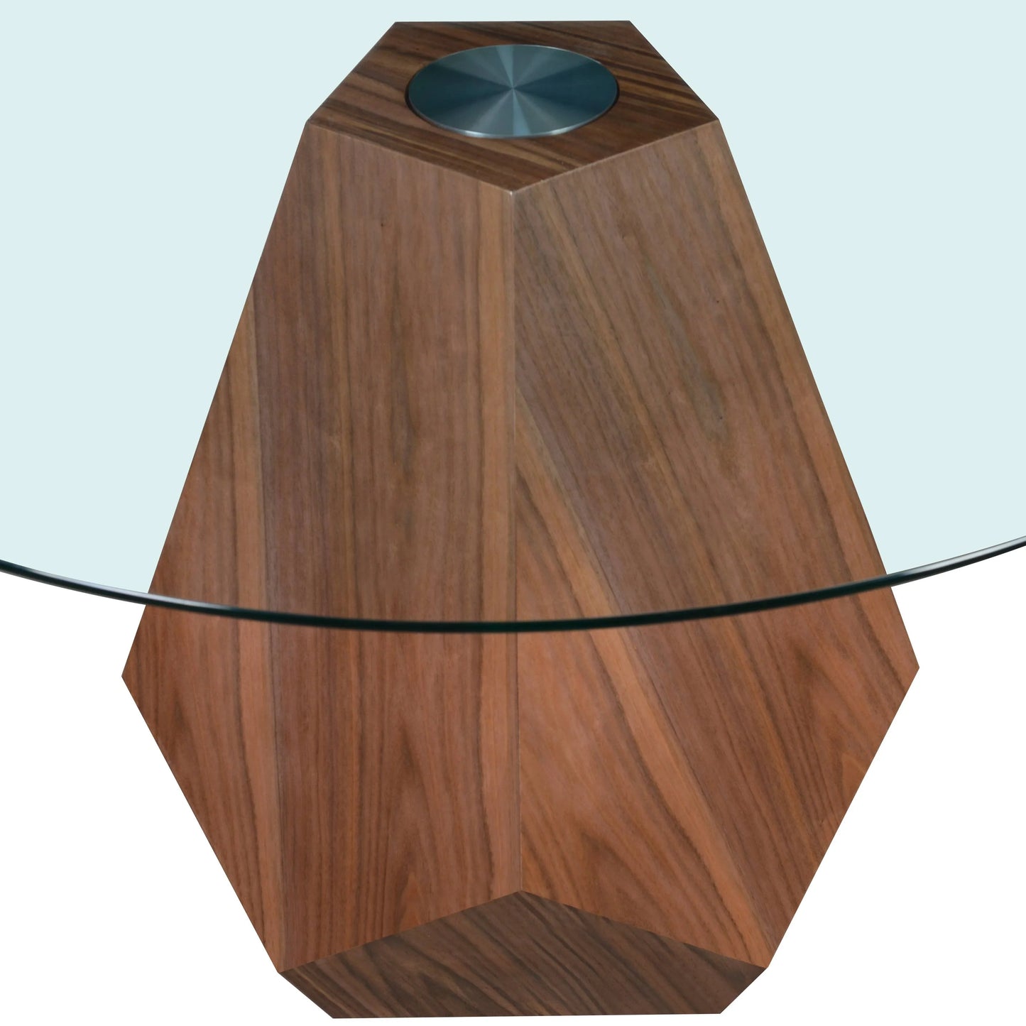 Nebo Modern Dining Table in Walnut Base with Glass/Sintered Stone Table Top - Elax Furniture