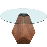 Nebo Modern Dining Table in Walnut Base with Glass/Sintered Stone Table Top - Elax Furniture