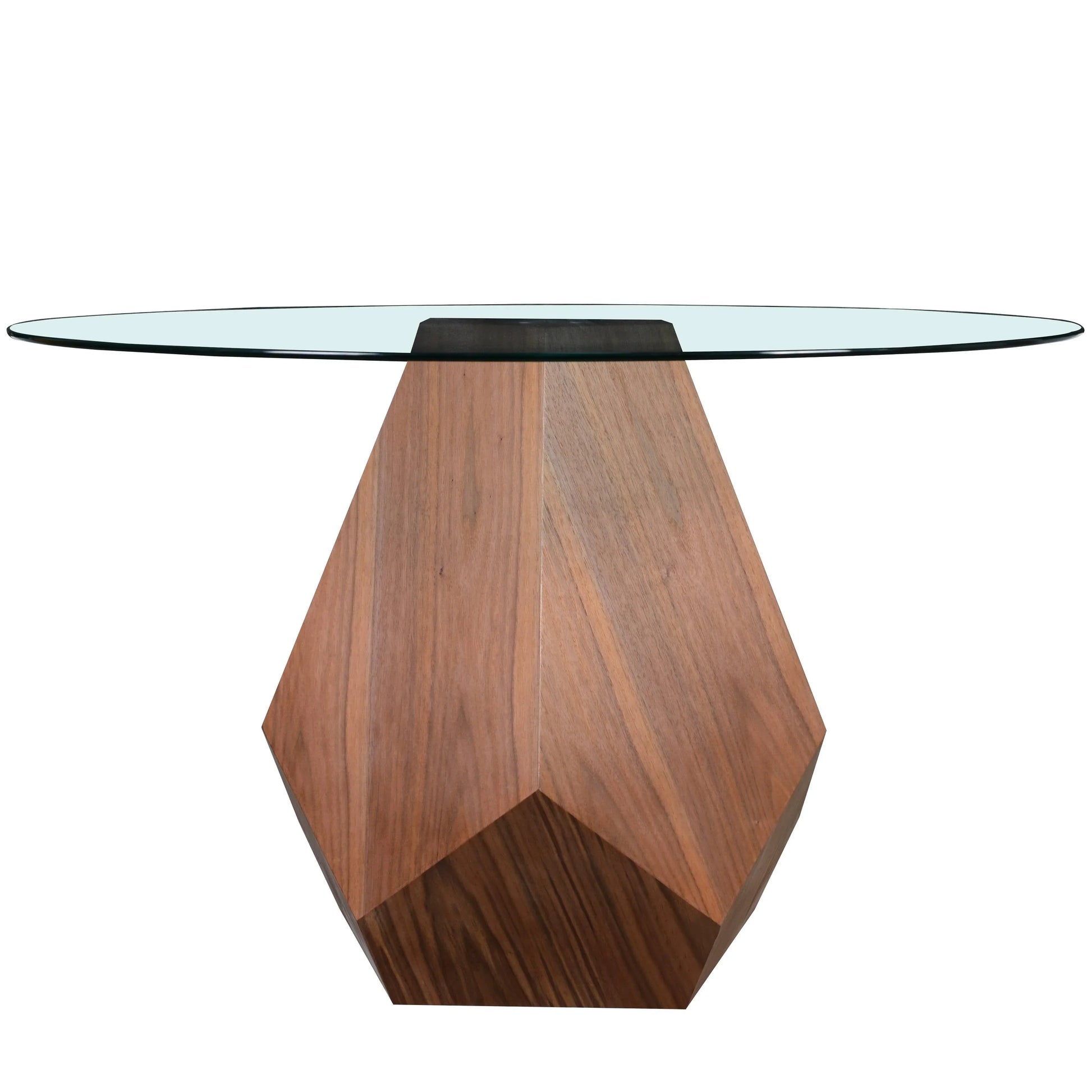 Nebo Modern Dining Table in Walnut Base with Glass/Sintered Stone Table Top - Elax Furniture