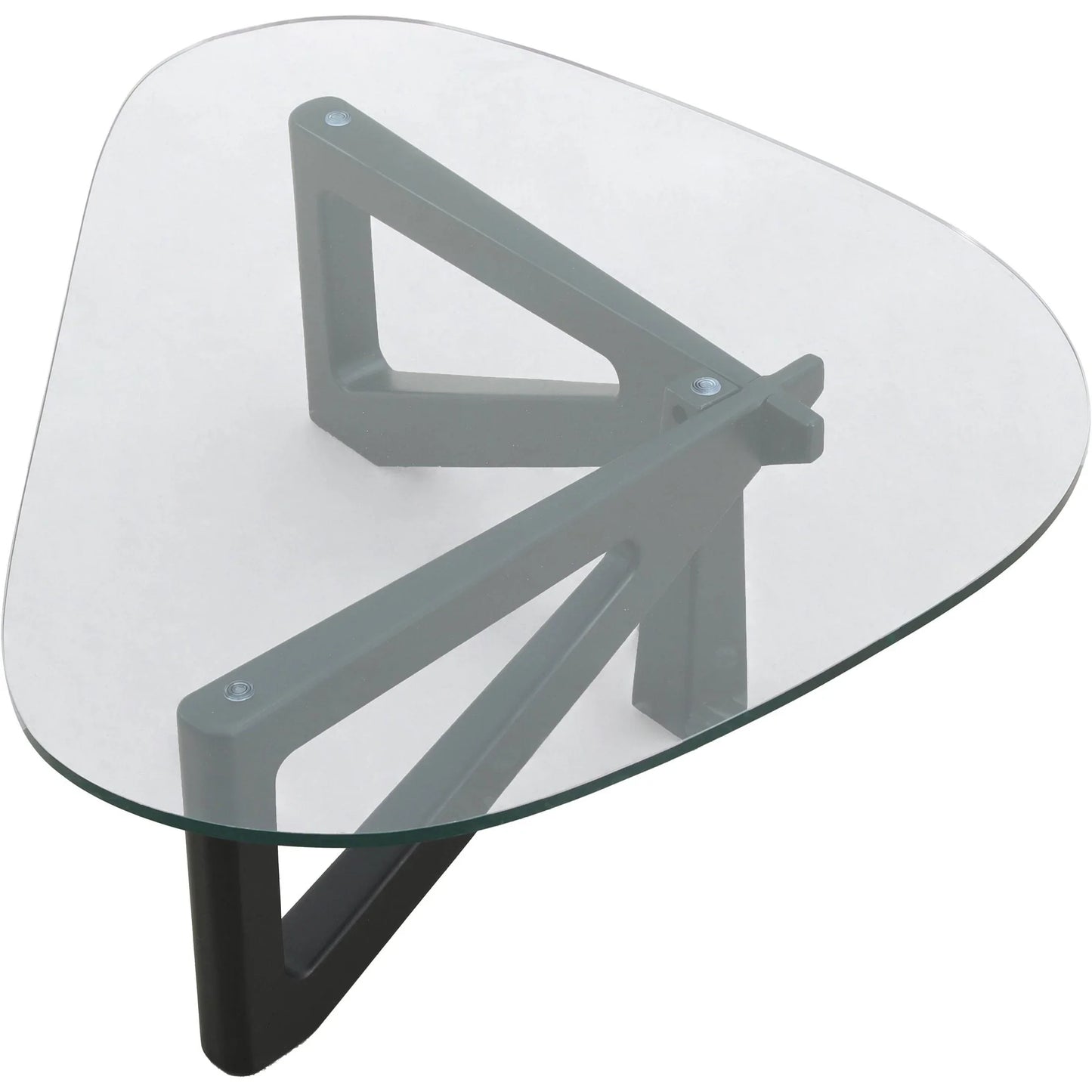 Imperial Triangular Coffee Table with a Glass Tabletop and Wood Base - Elax Furniture