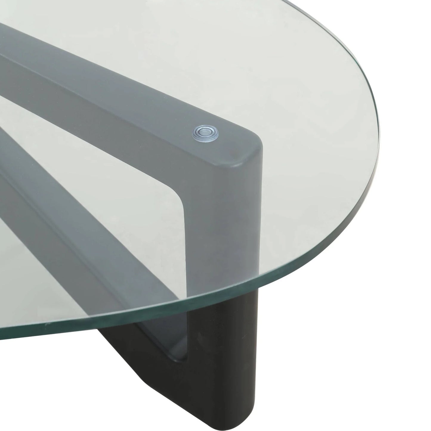 Imperial Triangular Coffee Table with a Glass Tabletop and Wood Base - Elax Furniture
