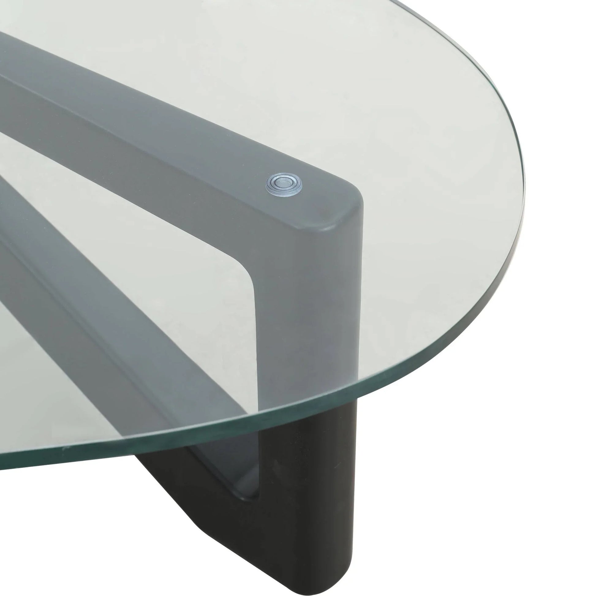 Imperial Triangular Coffee Table with a Glass Tabletop and Wood Base - Elax Furniture